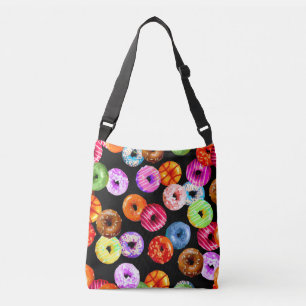 Doughnuts seamless pattern + your backgr. & ideas crossbody bag