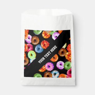 Doughnuts seamless pattern + your backgr. & ideas favour bags