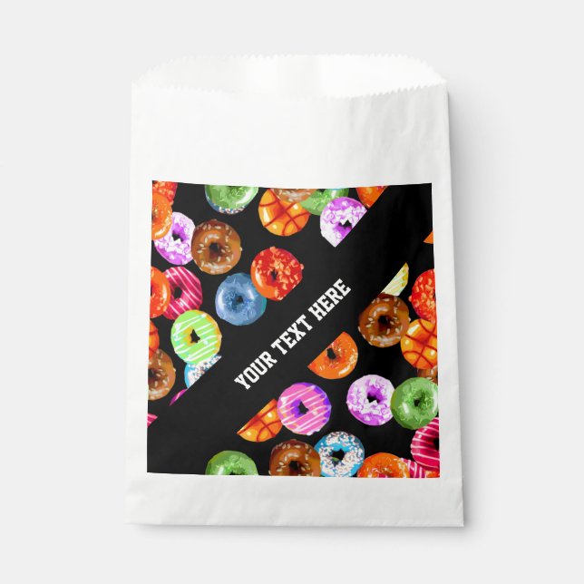 Doughnuts seamless pattern + your backgr. & ideas favour bags (Front)