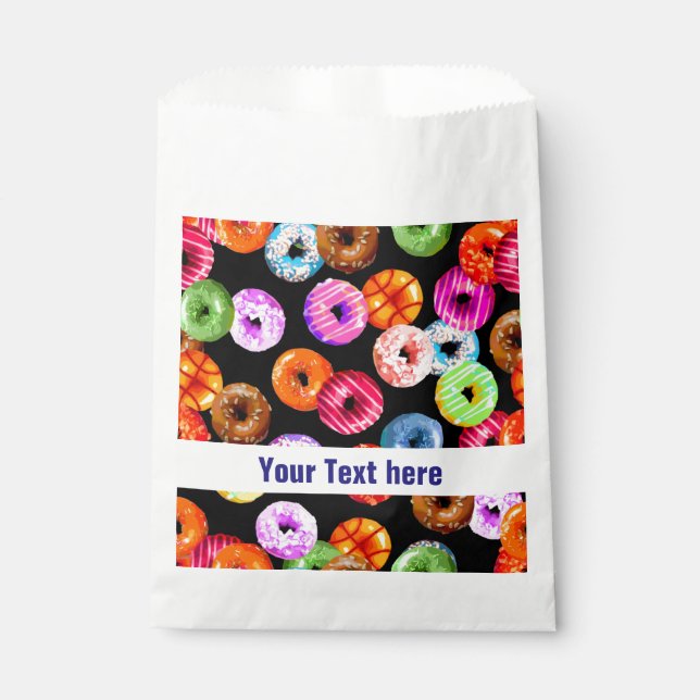 Doughnuts seamless pattern + your backgr. & ideas favour bags (Front)