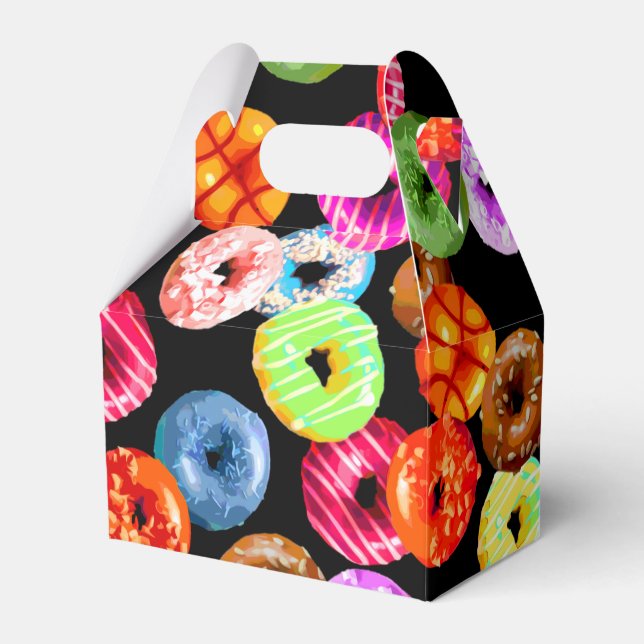 Doughnuts seamless pattern + your backgr. & ideas favour box (Front Side)