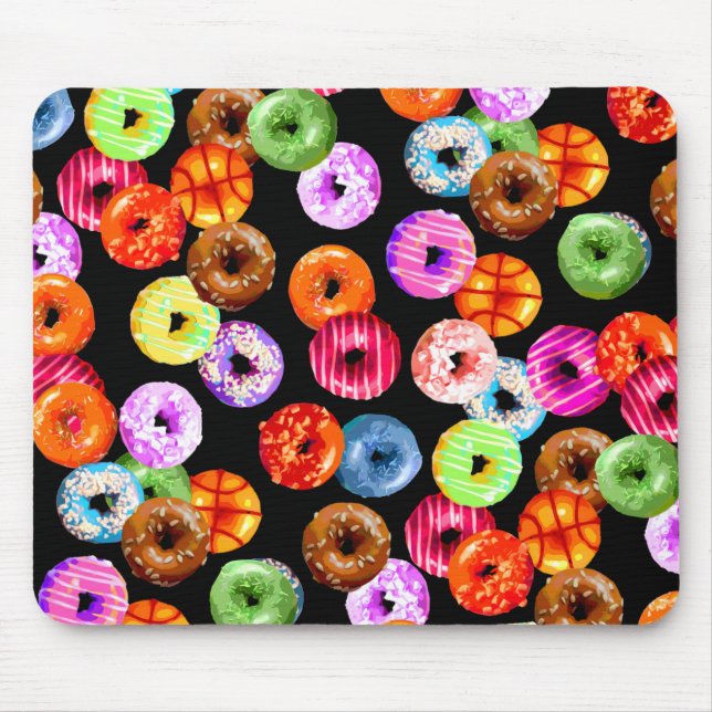 Doughnuts seamless pattern + your backgr. & ideas mouse mat (Front)