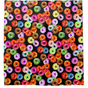 Doughnuts seamless pattern + your backgr. & ideas shower curtain