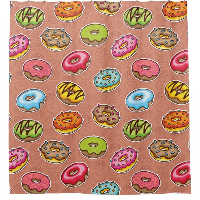 Doughnuts  shower curtain (Front)