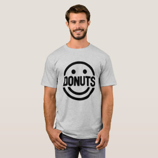 Doughnuts Smile Face Black symbol Funny T-Shirt