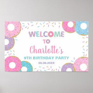 Doughnuts Sprinkles Birthday Baby Shower Welcome S Poster