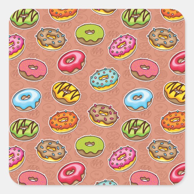 Doughnuts  square sticker (Front)