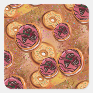 Doughnuts Square Sticker