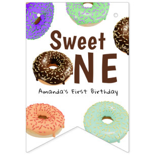 Doughnuts Sweet One 1st Birthday Bunting