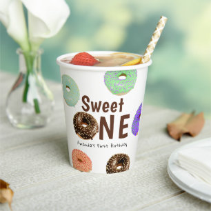 Doughnuts Sweet One 1st Birthday Paper Cups