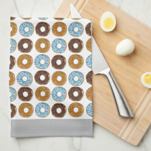 Doughnuts White Kitchen Towel