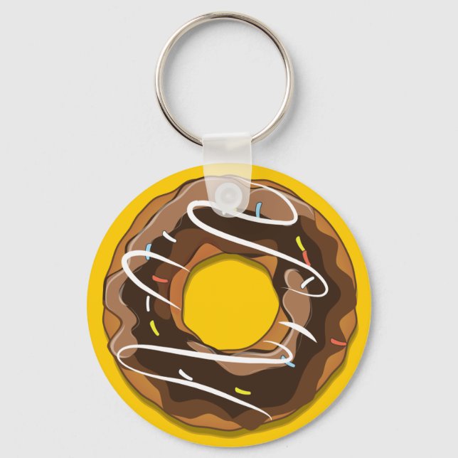 Doughnuts with chocolate icing key ring (Front)