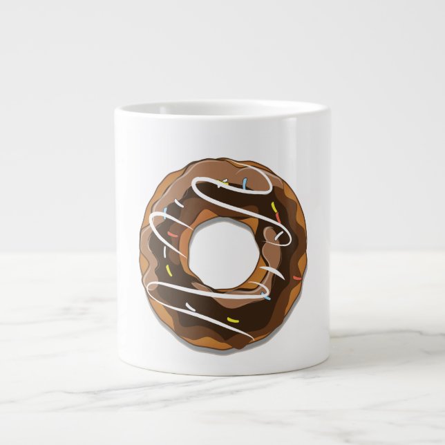 Doughnuts with chocolate icing large coffee mug (Front)