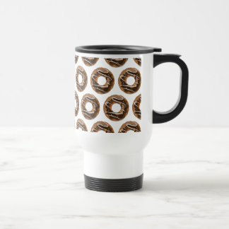 Doughnuts with chocolate icing travel mug