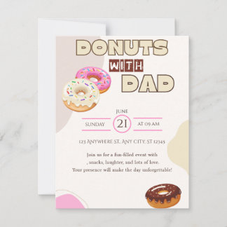 Doughnuts with Dad Father's Day Invitation Celebra