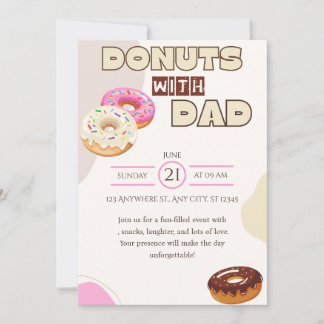 Doughnuts with Dad Father's Day Invitation Celebra