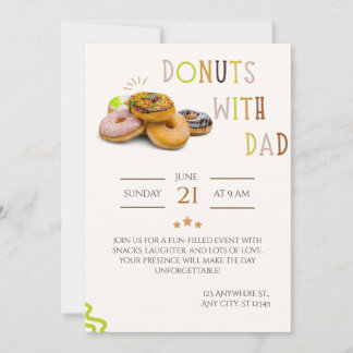doughnuts with dad invitation Sweet father's day 
