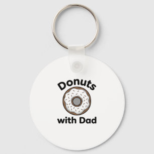 Doughnuts With Dad Vintage Doughnut Shirt Design_1 Key Ring