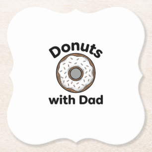 Doughnuts With Dad Vintage Doughnut Shirt Design_1 Paper Coaster