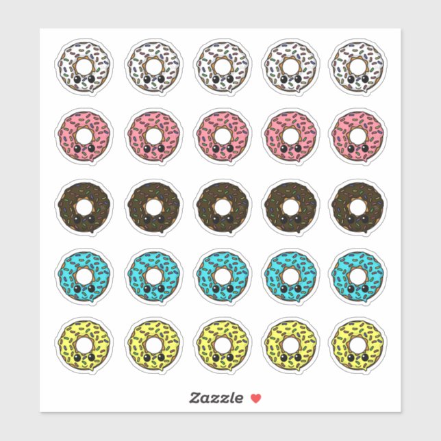 Doughnuts with Different Frostings and Sprinkles (Sheet)