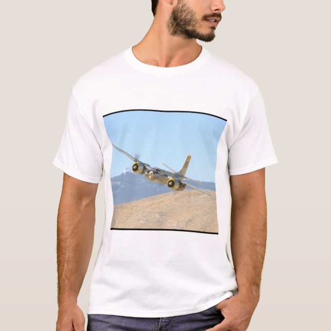 Douglas A26 Invader, Aerial View_WWII Planes T-Shirt (Front)
