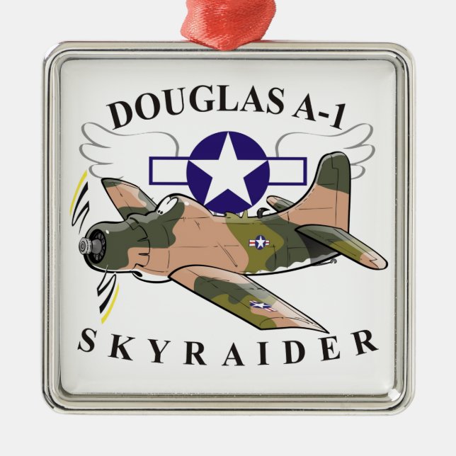 douglas a-1 skyraider metal tree decoration (Front)