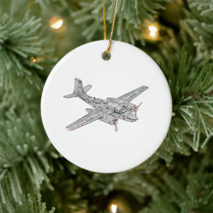 Douglas B-26 Invader Ceramic Tree Decoration