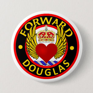 Douglas button with Crowned, Winged Heart crest