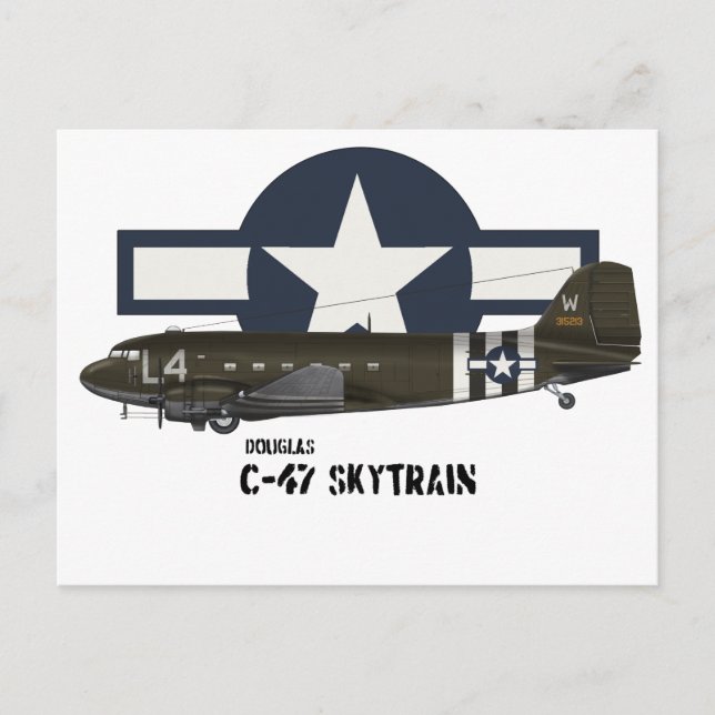 Douglas C-47 Skytrain Postcard (Front)