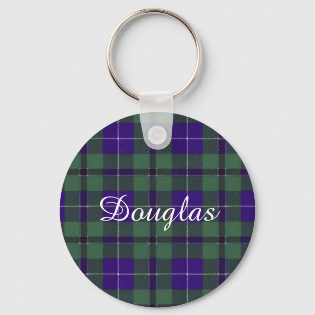 Douglas clan Plaid Scottish tartan Key Ring (Front)