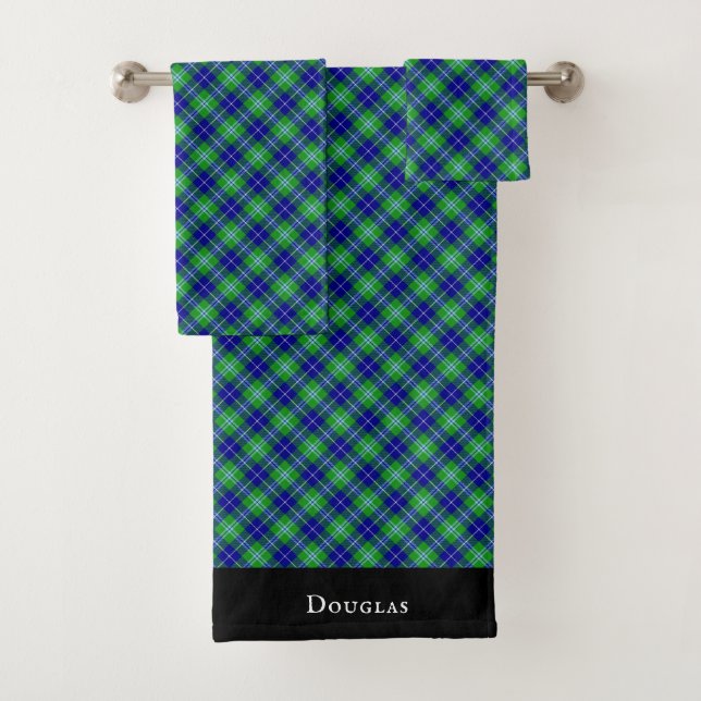 Douglas Clan Tartan Plaid Scottish Pattern Bath Towel Set (Insitu)