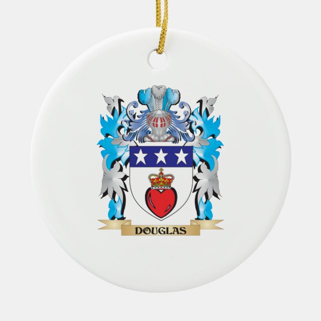 Douglas Coat of Arms - Family Crest Ceramic Tree Decoration (Front)