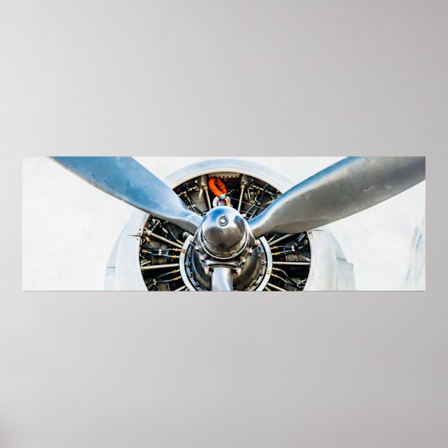 Douglas DC-3 Aircraft. Propeller Poster (Front)