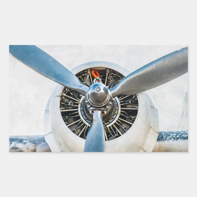 Douglas DC-3 Aircraft. Propeller Rectangular Sticker (Front)