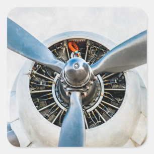 Douglas DC-3 Aircraft. Propeller Square Sticker