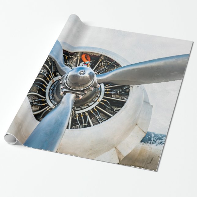 Douglas DC-3 Aircraft. Propeller Wrapping Paper (Unrolled)