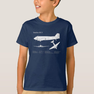 Douglas DC-3 - Airplane Blueprint Drawing Plan ABD T-Shirt