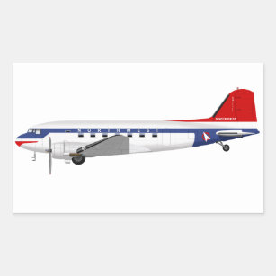 Douglas DC-3 Skytrain Northwest Airlines Rectangular Sticker