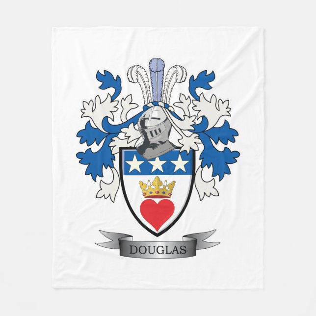 Douglas Family Crest Coat of Arms Fleece Blanket (Front)