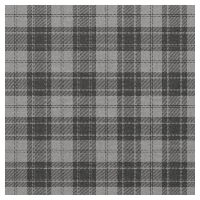 Douglas Grey Tartain Plaid Black Gray Fabric (Close Up)