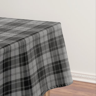 Douglas Grey Tartain Plaid Black Gray Tablecloth