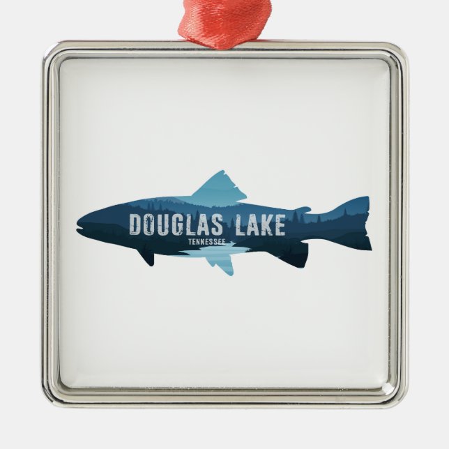 Douglas Lake Tennessee Fish Metal Tree Decoration (Front)