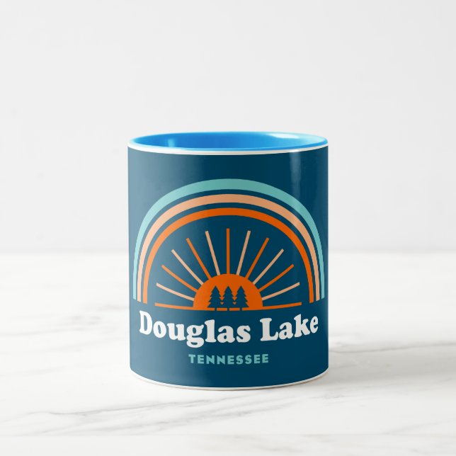 Douglas Lake Tennessee Rainbow Two-Tone Coffee Mug (Center)
