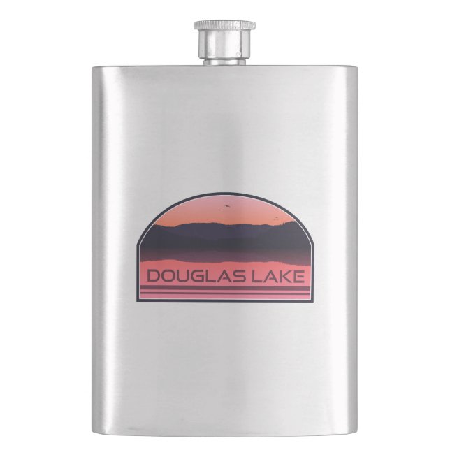 Douglas Lake Tennessee Red Sunrise Hip Flask (Front)