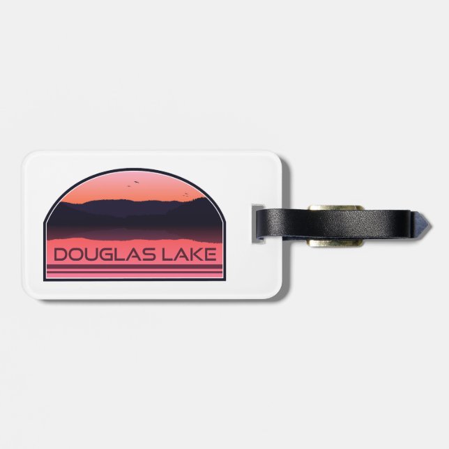 Douglas Lake Tennessee Red Sunrise Luggage Tag (Back Horizontal)
