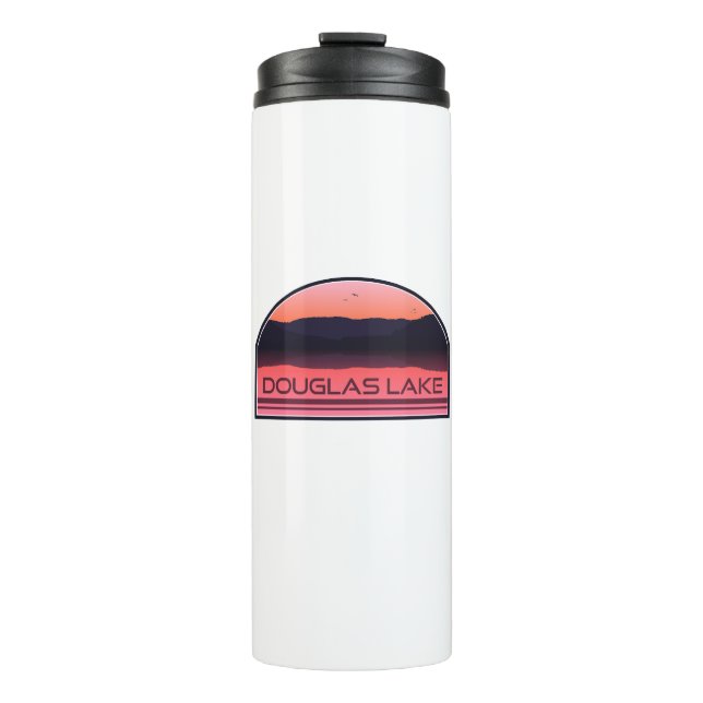 Douglas Lake Tennessee Red Sunrise Thermal Tumbler (Front)