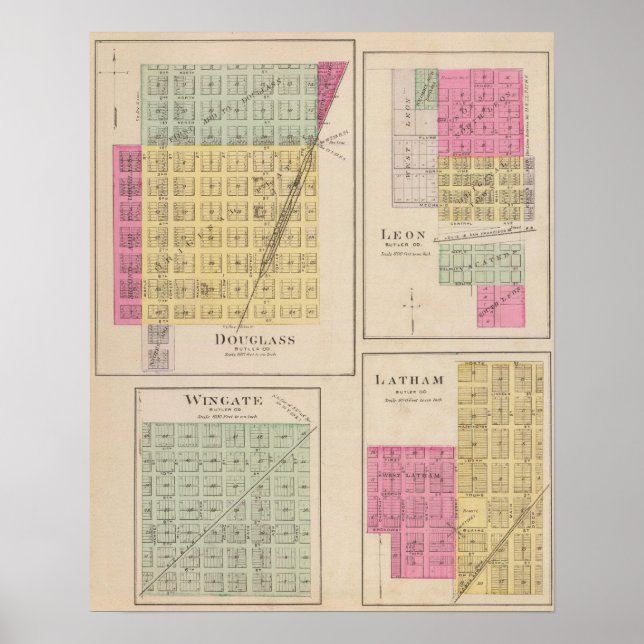 Douglas, Leon, Wingate, and Latham, Kansas Poster (Front)