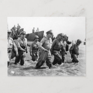 Douglas MacArthur lands at Leyte Philippine Island Postcard