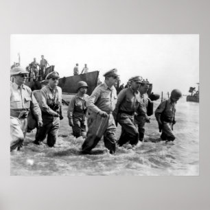 Douglas MacArthur lands at Leyte Philippine Island Poster