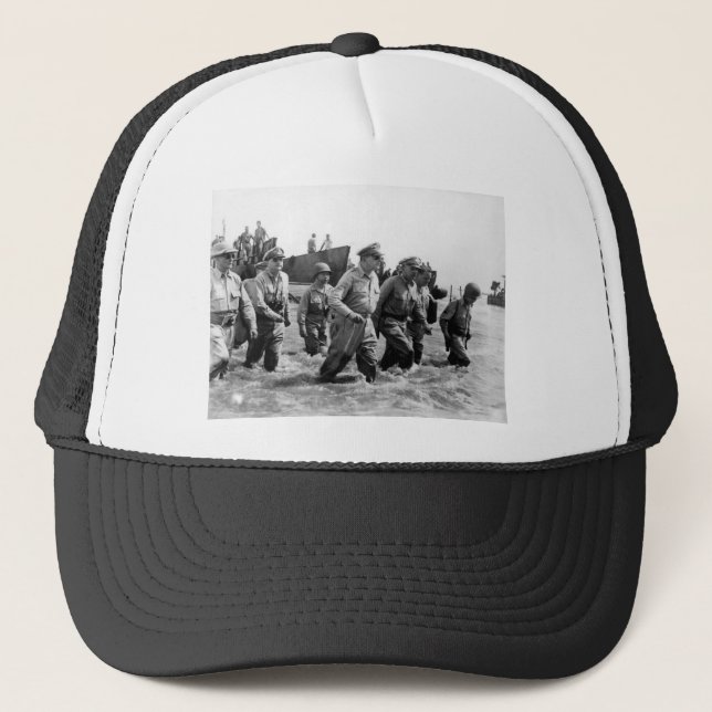 Douglas MacArthur lands at Leyte Philippine Island Trucker Hat (Front)